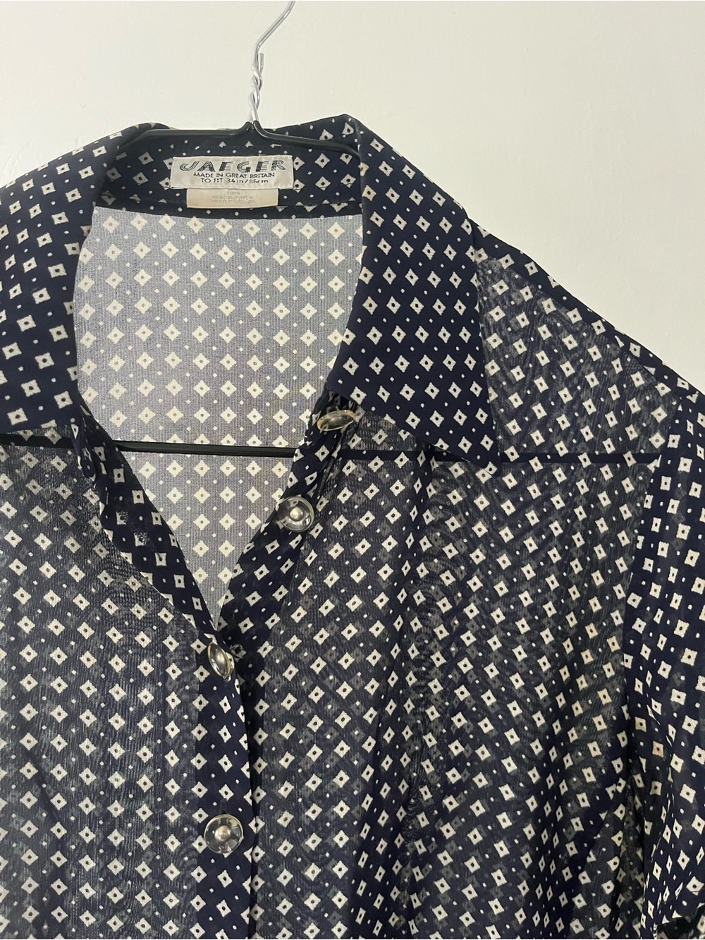Sheer vintage fitted button up shirt